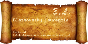 Blazsovszky Laurencia névjegykártya